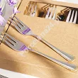 Komplet 6 widelczyków do ciasta 15,1 cm Pintinox 1929 - Filet (2.5 mm) złocony GIFT BOX