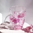 Szklanka termiczna z podwójną ścianką 0,3 L Ecarla - Hortensja Bloom Rose 20.SZK77