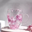 Szklanka termiczna z podwójną ścianką 0,3 L Ecarla - Hortensja Bloom Rose 20.SZK77