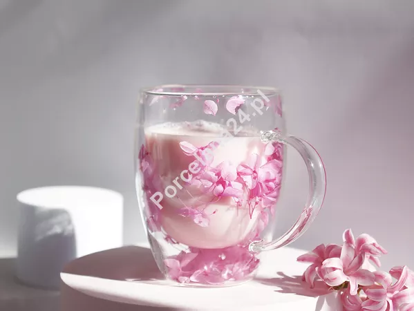 Szklanka termiczna z podwójną ścianką 0,3 L Ecarla - Hortensja Bloom Rose 20.SZK77 Szklanka termiczna z podwójną ścianką 0,3 L Ecarla - Hortensja Bloom Rose 20.SZK77