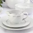 Serwis obiadowo - kawowy na 12 osób (69 el.) Waza - Classic WA-08P PLATYNOWY cienki pasek