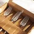 Komplet 6 widelczyków do ciasta 17 cm Hisar - Bahama Gold GIFT BOX