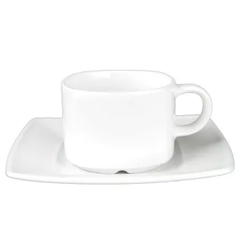 Filiżanka sztaplowana ze spodkiem 0,08 L / 12,5 cm Lubiana - Victoria biała HOTEL (nr 2870, 2871)