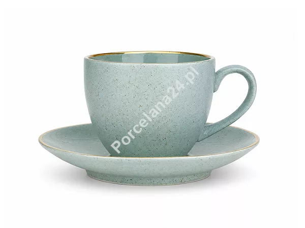 Filiżanka ze spodkiem 0,3 L / 16 cm  Bogucice - Alumina Granite Mint Blue Gold 1129G Filiżanka ze spodkiem 0,3 L / 16 cm  Bogucice - Alumina Granite Mint Blue Gold 1129G