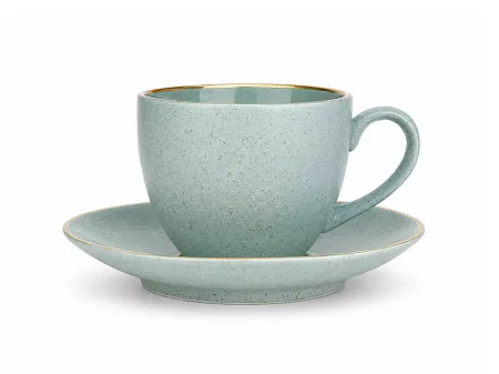 Filiżanka ze spodkiem 0,3 L / 16 cm  Bogucice - Alumina Granite Mint Blue Gold 1129G