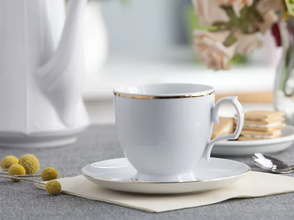 Filiżanka ze spodkiem (cappuccino) 0,35 L / 17 cm Altom Design - MariaPaula ZŁOTA LINIA L02 Filiżanka ze spodkiem (cappuccino) 0,35 L / 17 cm Altom Design - MariaPaula ZŁOTA LINIA L02