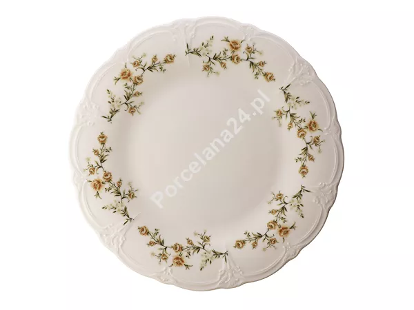 Talerz płytki 27,5 cm Bon Bistro - Retro Brown Flowers ecru Talerz płytki 27,5 cm Bon Bistro - Retro Brown Flowers ecru