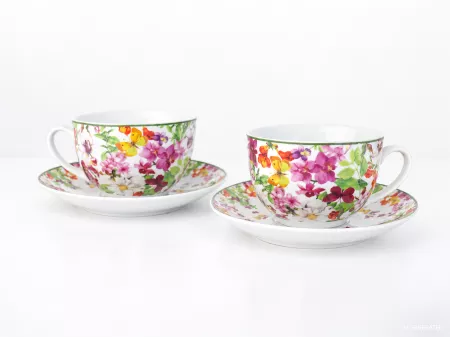 Kpl. 2 filiżanek ze spodkiem 0,2 L Arca Italy - Spring Meadow 38.FLO.70261