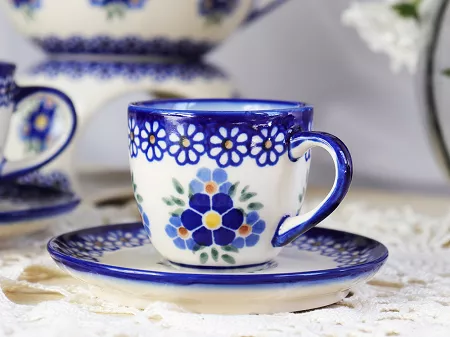 Filiżanka ze spodkiem do espresso 0,11 L / 12,5 cm Bolesławiec - Altmańska Polana