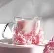 Szklanka termiczna z podwójną ścianką 0,18 L Ecarla - Hortensja Bloom Pink 20.SZK74