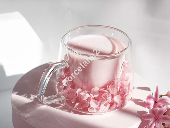 Szklanka termiczna z podwójną ścianką 0,18 L Ecarla - Hortensja Bloom Pink 20.SZK74 Szklanka termiczna z podwójną ścianką 0,18 L Ecarla - Hortensja Bloom Pink 20.SZK74