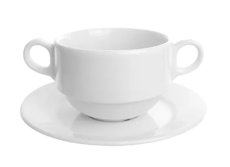 Bulionówka z uszami ze spodkiem 0,32 L / 16 cm (sztaplowana) Lubiana - Wersal (nr 2227, 2214)
