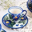 Filiżanka ze spodkiem do espresso 0,11 L / 12,5 cm Bolesławiec - Kwiaty Kuleszy