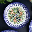 Filiżanka ze spodkiem 0,22 L / 14 cm Bolesławiec - Kwiatowy Ogród