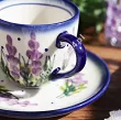 Filiżanka ze spodkiem do espresso 0,11 L / 12,5 cm Bolesławiec - Lawendowy Zakątek
