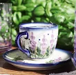 Filiżanka ze spodkiem do espresso 0,11 L / 12,5 cm Bolesławiec - Lawendowy Zakątek