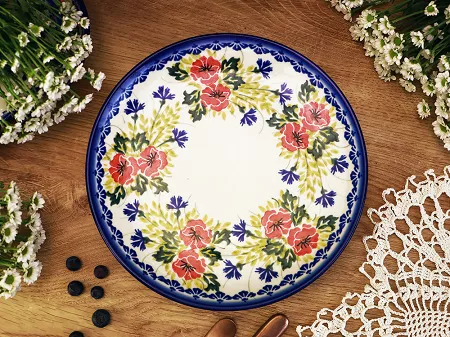 Talerz płytki 26 cm Bolesławiec - Maki Smolińskiej