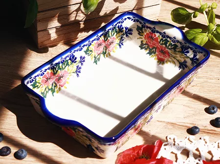 Naczynie do zapiekania 29 cm prostokątne Bolesławiec - Maki Smolińskiej