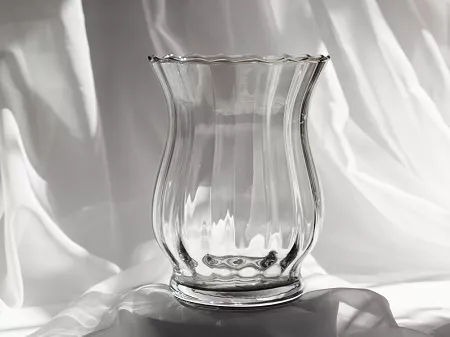 Świecznik / wazon ryflowany 20 cm Krosno - Home&Living Dymny 44.WA-C990-0200-DN
