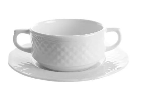 Bulionówka z uszami ze spodkiem 0,3 L / 17 cm (sztaplowana) Lubiana - Afrodyta (nr 2616, 2615)