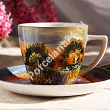 Filiżanka ze spodkiem 0,35 L / 17 cm ręcznie malowana - Polana Jesień (6) DA.FS35-6