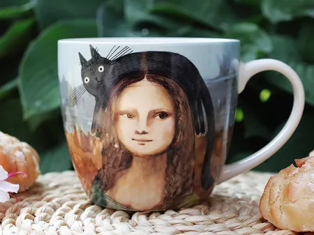 Kubek 0,46 L Duo - Mona Lisa z kotem 15.MLZK.K46