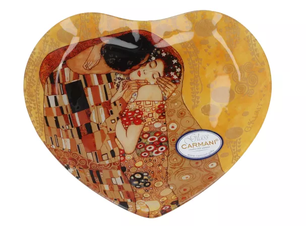 Talerz dekoracyjny w kształcie serca 24,5 cm Carmani - Gustav Klimt, Pocałunek 33.198-1403 Talerz dekoracyjny w kształcie serca 24,5 cm Carmani - Gustav Klimt, Pocałunek 33.198-1403