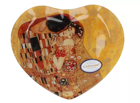 Talerz dekoracyjny w kształcie serca 24,5 cm Carmani - Gustav Klimt, Pocałunek 33.198-1403