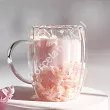 Szklanka termiczna ryflowana z podwójną ścianką 0,3 L Ecarla - Hortensja Bloom Peach 20.SZK157