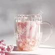 Szklanka termiczna ryflowana z podwójną ścianką 0,3 L Ecarla - Hortensja Bloom Peach 20.SZK157