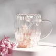Szklanka termiczna ryflowana z podwójną ścianką 0,3 L Ecarla - Hortensja Bloom Peach 20.SZK157