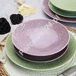 Serwis obiadowo-herbaciany na 6 osób (26 el) Lubiana - Hanami Pistacjowa Zieleń / Pudrowy Róż