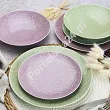 Serwis obiadowo-herbaciany na 6 osób (26 el) Lubiana - Hanami Pistacjowa Zieleń / Pudrowy Róż