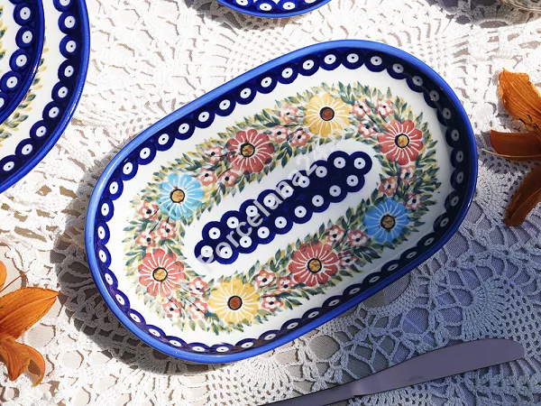 Półmisek owalny 28 cm Bolesławiec - Rajska Łąka Półmisek owalny 28 cm Bolesławiec - Rajska Łąka