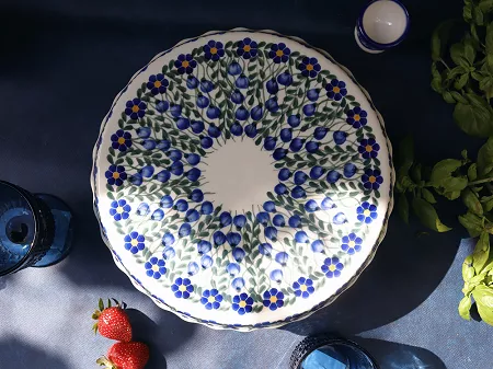 Patera na nodze 27 cm Bolesławiec - Sadzawka Milicka