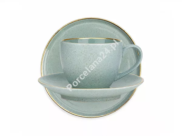 Garnitur śniadaniowy (3 el) Bogucice - Alumina Granite Mint Blue Gold 1129G Garnitur śniadaniowy (3 el) Bogucice - Alumina Granite Mint Blue Gold 1129G