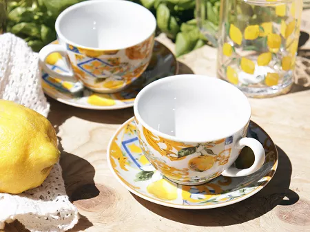 Kpl. 2 filiżanek ze spodkiem 0,22 L Arca Italy - Lemon 38.LEM.K2FS