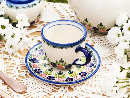 Filiżanka ze spodkiem 0,22 L / 14 cm Bolesławiec - Mariańska Koronka
