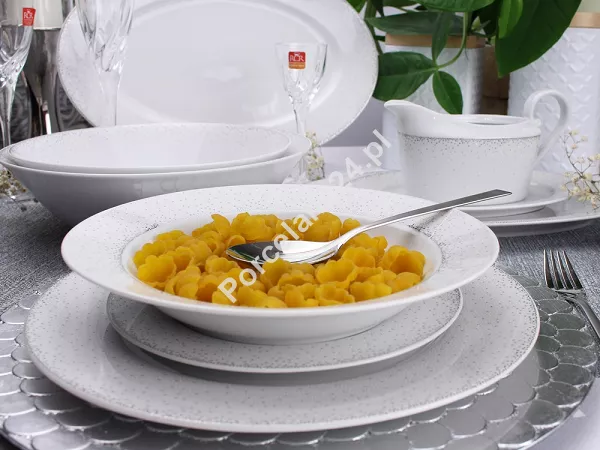 Serwis obiadowy na 12 osób (43 el.) Ćmielów - Jenny G856 Pearls Serwis obiadowy na 12 osób (43 el.) Ćmielów - Jenny G856 Pearls