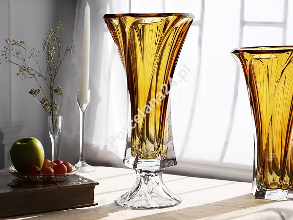 Wazon na nodze 40 cm Bohemia - MOZART AMBER 4SB.MOZA.518768 Wazon na nodze 40 cm Bohemia - MOZART AMBER 4SB.MOZA.518768