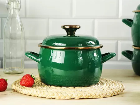 Garnek z pokrywką 2,2 L Emalia Metalac - Dark Green 1ME.DG.G16