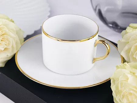 Filiżanka ze spodkiem 0,23 L / 16 cm Porcel - Premium Gold GIFT BOX 10.PRG.FS23