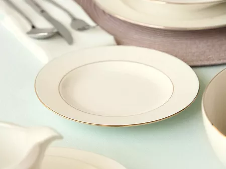 Talerz deserowy 20 cm Altom Design - MariaPaula Ecru ZŁOTA LINIA 23011 (Klasyka / Nova)
