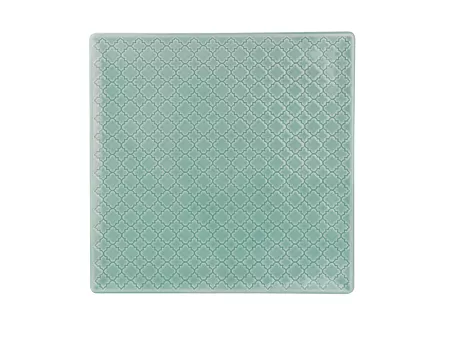 Talerz płytki kwadratowy 25,5x25,5 cm Lubiana - Marrakesz Zielony (Morski)