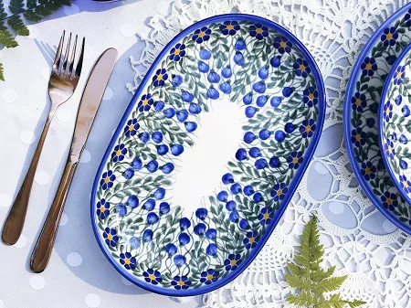 Półmisek owalny 28 cm Bolesławiec - Sadzawka Milicka
