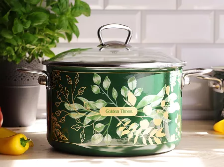 Garnek z pokrywką 6,75 L Emalia Metalac - Golden times 1ME.GT.G24