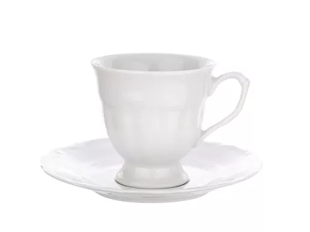 Filiżanka ze spodkiem (wysoka) 0,21 L / 15,7 cm Chodzież - Maria Teresa C000 BIAŁA