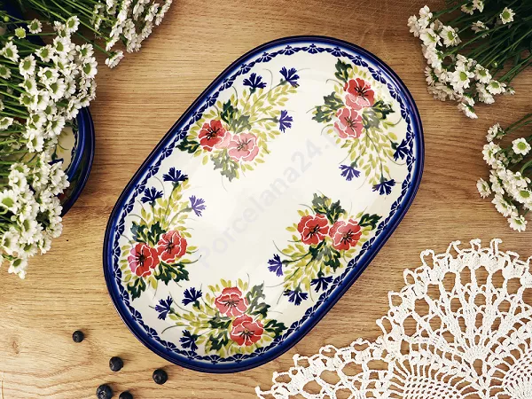 Półmisek owalny 24 cm Bolesławiec - Maki Smolińskiej Półmisek owalny 24 cm Bolesławiec - Maki Smolińskiej