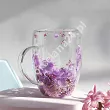 Szklanka termiczna z podwójną ścianką 0,3 L Ecarla - Hortensja Bloom Purple 20.SZK166