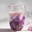 Szklanka termiczna z podwójną ścianką 0,3 L Ecarla - Hortensja Bloom Purple 20.SZK166